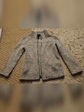 Heather Gray Zip Up Fleece Sweater